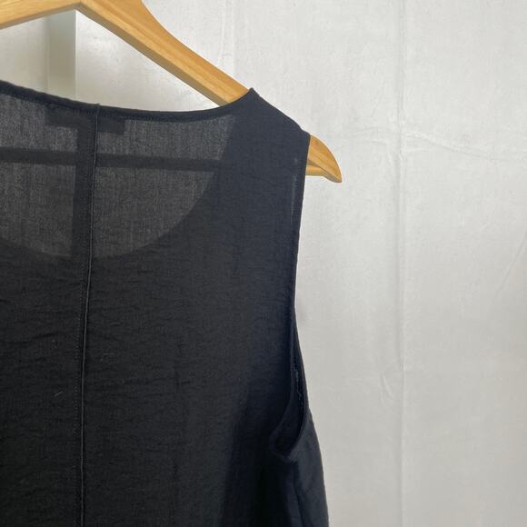 HABITAT Textured Woven Tank Top Seamed Pullover Rayon Nylon Black Size M - Picture 6 of 8
